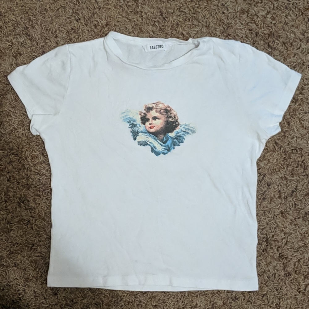 Angel Graphic Cropped Tee